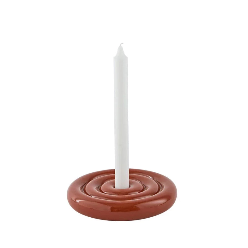 Savi Ceramic Candleholder - Low - Nutmeg