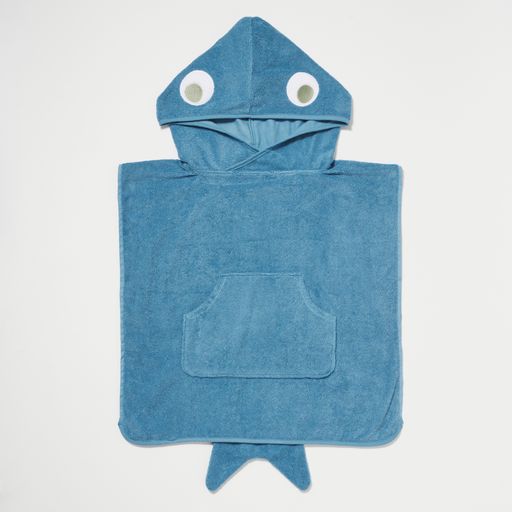 Beach Hooded Towel - Shark Tribe Deep Blue