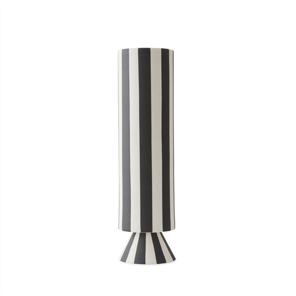 Toppu Vase - High - White / Black