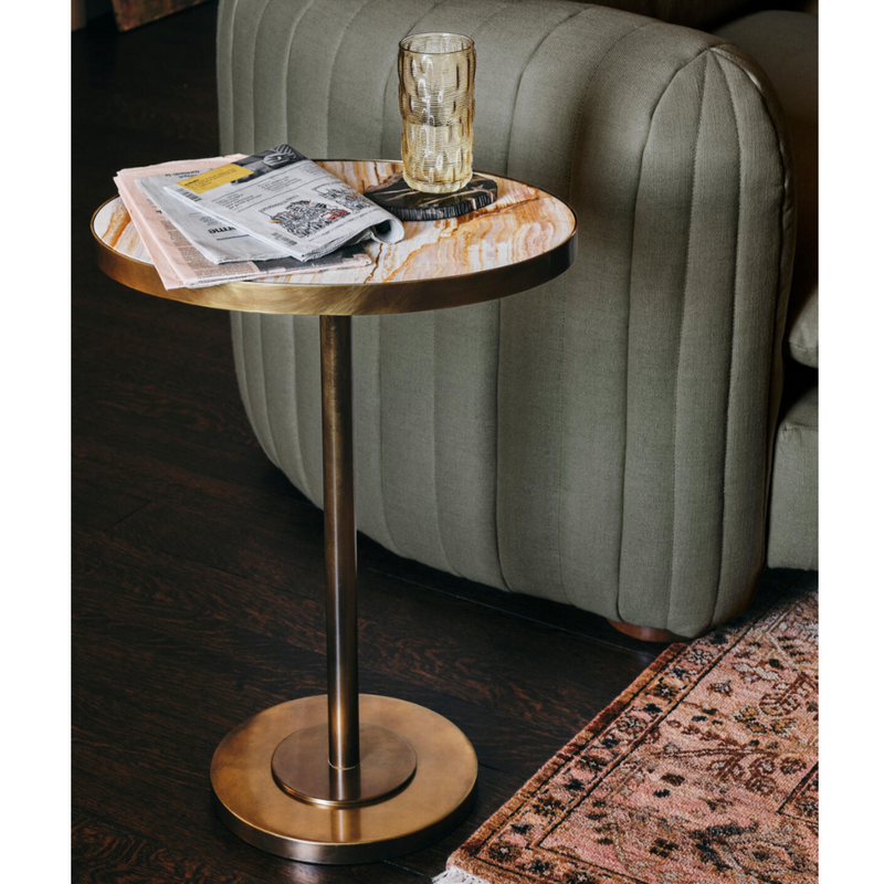 Cinema Side Table, Pink Onyx