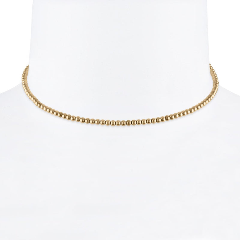 3MM Gold Ball Necklace - Yellow Gold