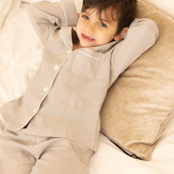 Kids Pajama Set - Light Gray