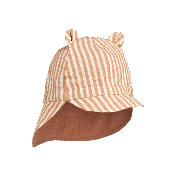 Gorm Reversible Sun Hat, Stripe: Surf Blue / Creme De La Creme