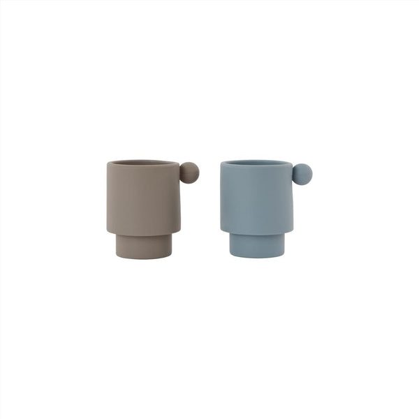 Tiny Inka Cup - Set of 2 - Dusty Blue / Clay