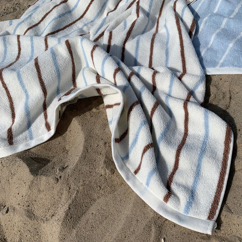 Raita Towel - 100x150cm - Caramel / Ice Blue