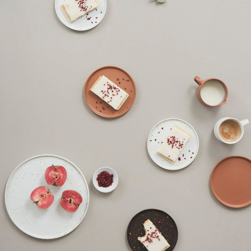Inka Lunch/Dessert Plate - Pack of 2 - White / Light Brown