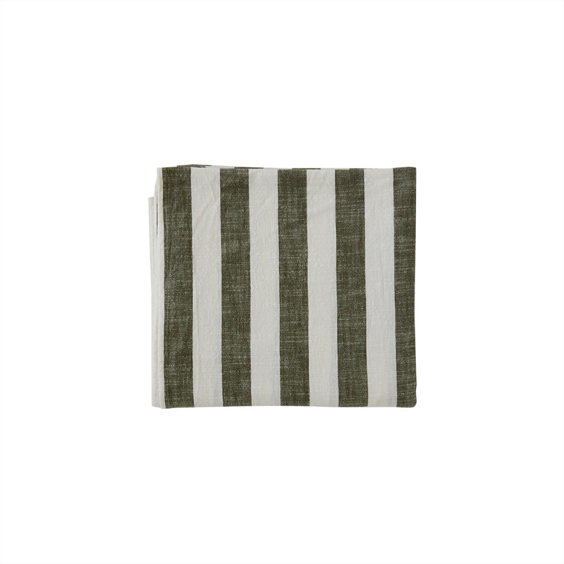 Striped Tablecloth - 260x140cm - Olive