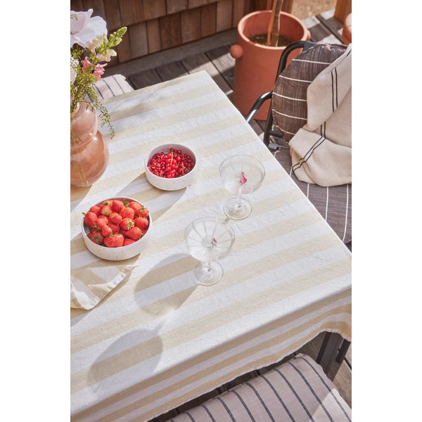 Striped Tablecloth - 260x140cm - Vanilla