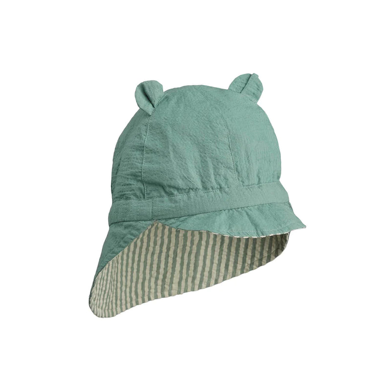 Gorm Reversible Seersucker Sun Hat, Peppermint / Sandy
