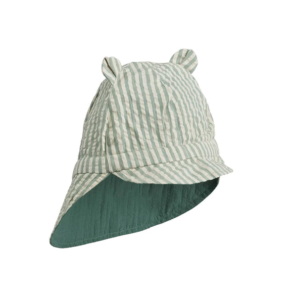 Gorm Reversible Seersucker Sun Hat, Peppermint / Sandy