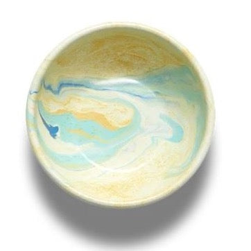 Marble Enamelware Bowl, 16cm - Lemon Cream