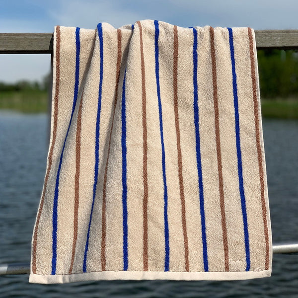 Raita Towel - 50x100cm - Caramel / Optic Blue