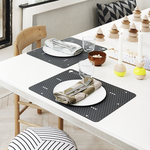 Placemat Anthracite Stripe - 2-Pack