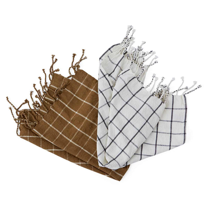Gobi Tea Towel - Pack of 2 - Offwhite / Rubber